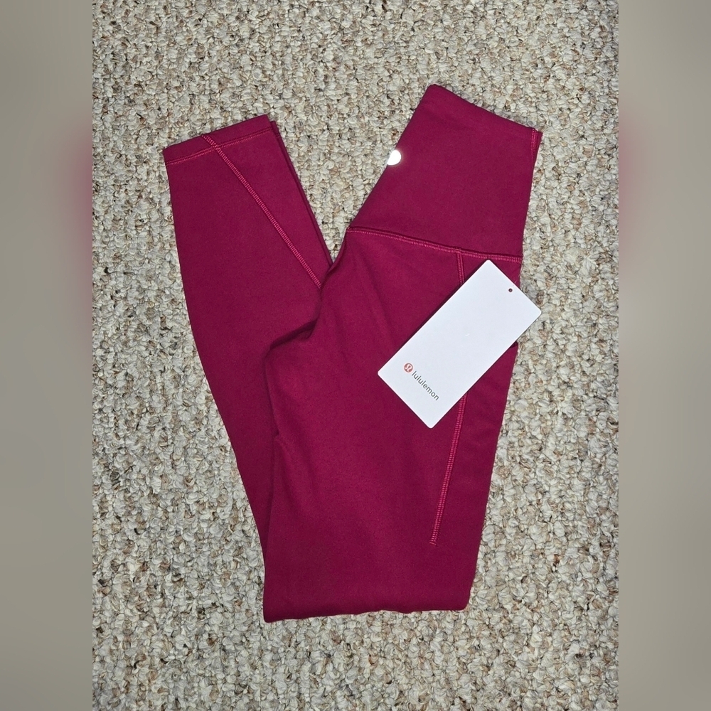 NWT Lululemon Align High-Rise Pants 25 inch with Pockets Size 2 Berry Rumble